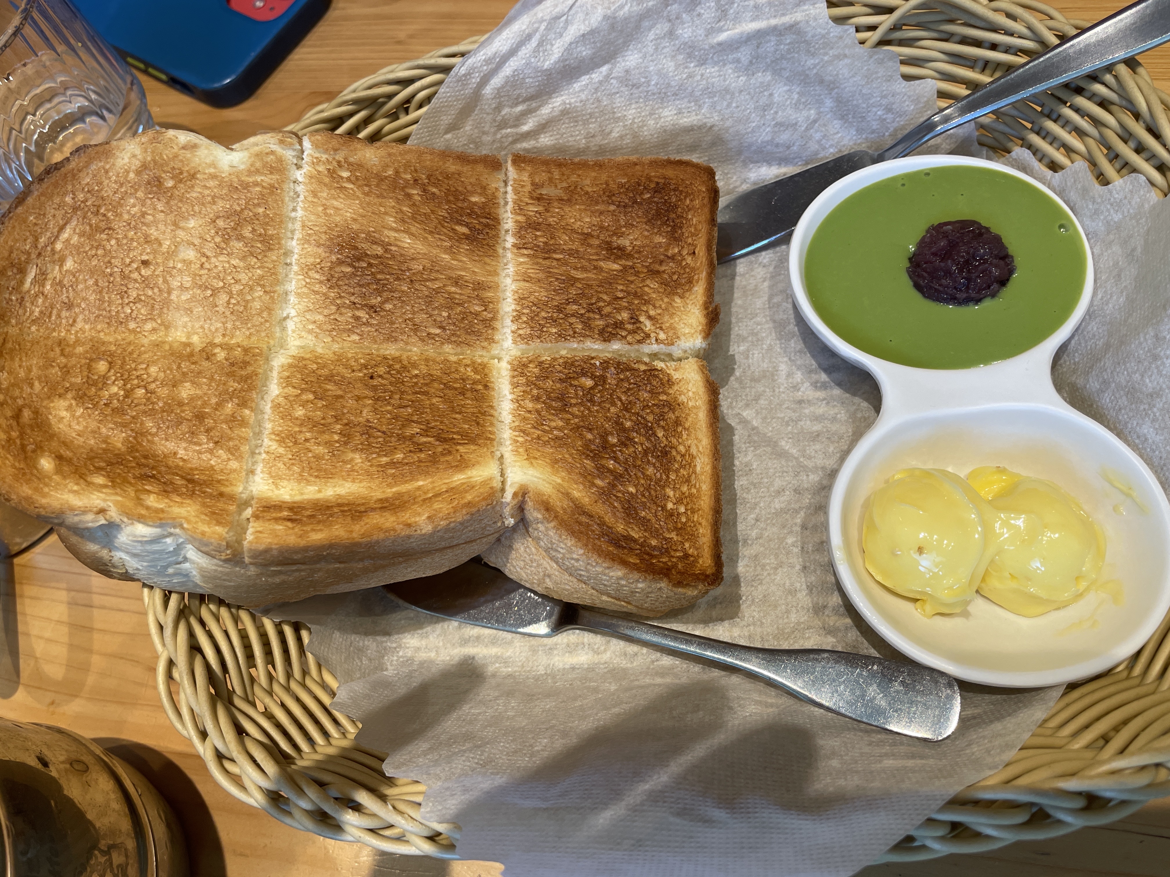 Toast with Matcha and Red Bean Paste